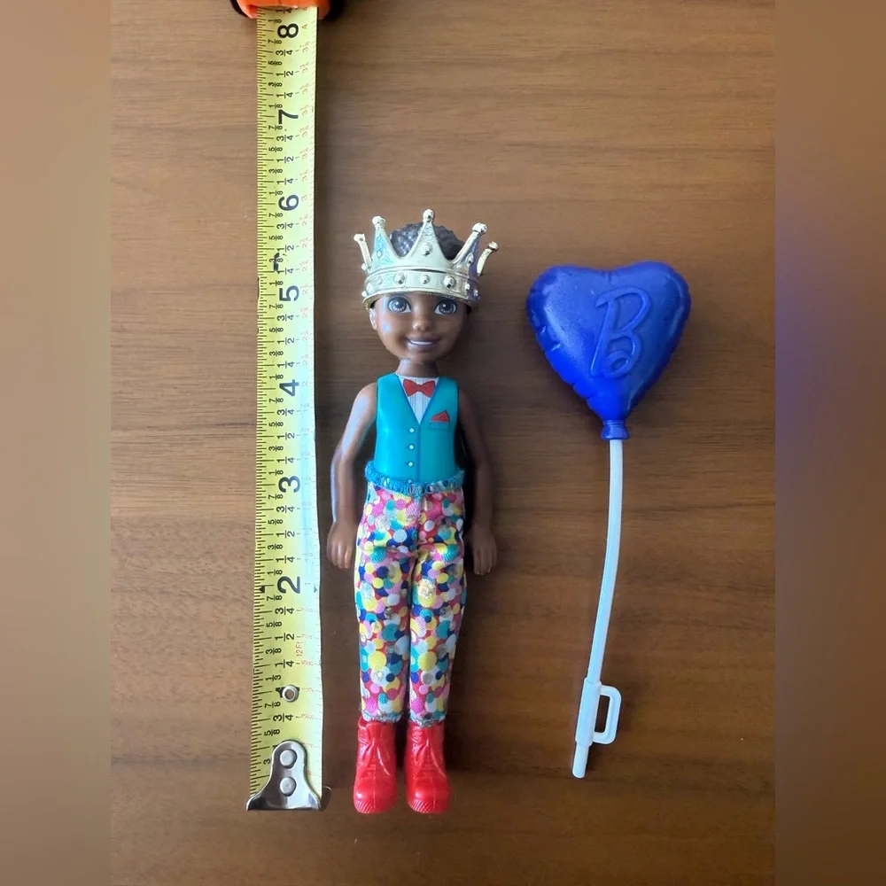 Barbie Chelsea Surprise Party Color Reveal Boy Doll with CROWN SHOES BALLOON